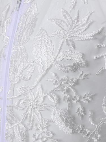 Choomomo Kids Girls V Neck Sleeveless Embroidery Lace Waistcoat Vest with Front Zipper for Dance Show4