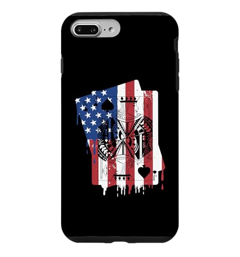 Image of Blackjack Cards American Flag USA Drip Graffiti Patriotism Case for iPhone 7 Plus/8 Plus