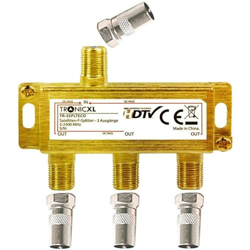 CSL Antennenverteiler 2 Fach - Voll Geschirmter TV Splitter 5-1000 MHz Für DVB-T & Kabel