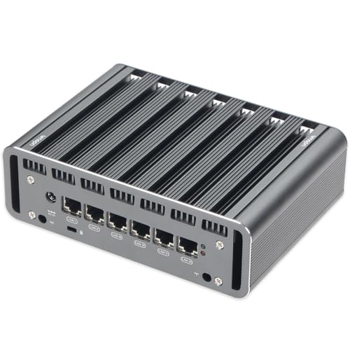 VNOPN Micro Firewall Appliance 6X Intel Core i3 6006U Gigabit Ports Industrial Fanless Mini PC, Network Soft Router Mini Computer, Support AES NI/Wi-Fi 8GB DDR4 128GB SSD (Intel CORE 6006U)