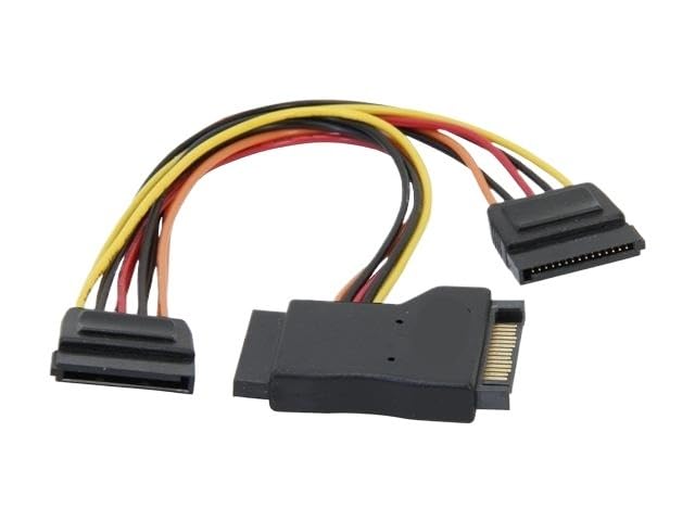 8inch 15-pin SATA Power Male to 2 x Female Splitter Cable with ON/E SATA Power Male to Female Gender Changers