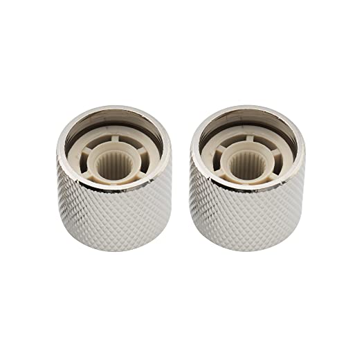 Musiclily Pro Inch Fine 24 Splines Steel Dome Knobs Push-on Control Knob 19mm for USA Electric Guitar or Bass Nickel (Set of 2) - Image 4