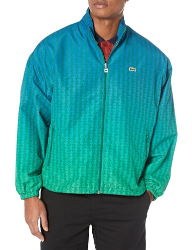 Image of Lacoste Men's Monogram Print Ombre Effect Sportsuit Jacket