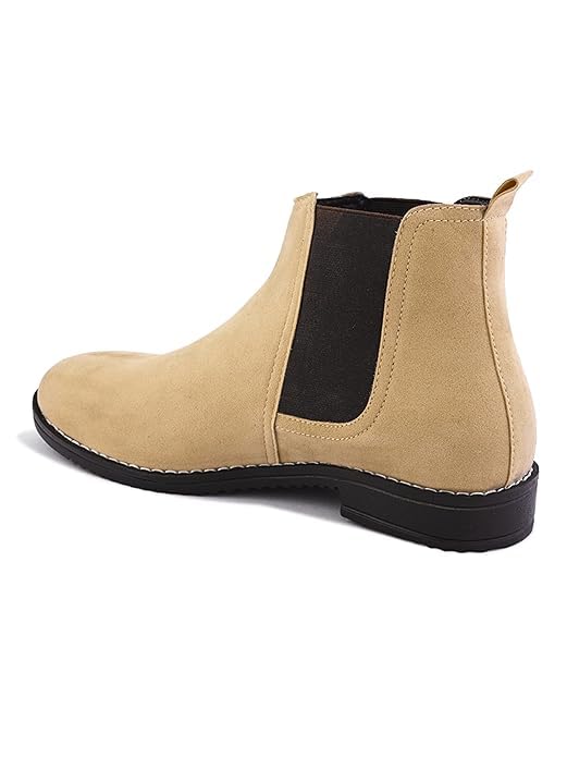 Image of STANPHORD Men's Pacecore Slip-On Boots Block-Heel Chelsea Solid High Top Regular Casual Shoes Without Laces | Perfect for Parties, Outdoor, Trekking, Office