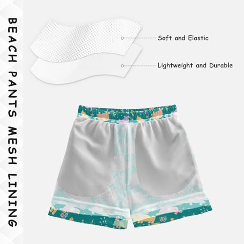 ATTX Elephant Boys Swim Trunks, Boys Swimwear Quick Dry Bathing Suit Toddler Swim Trunks（8）4