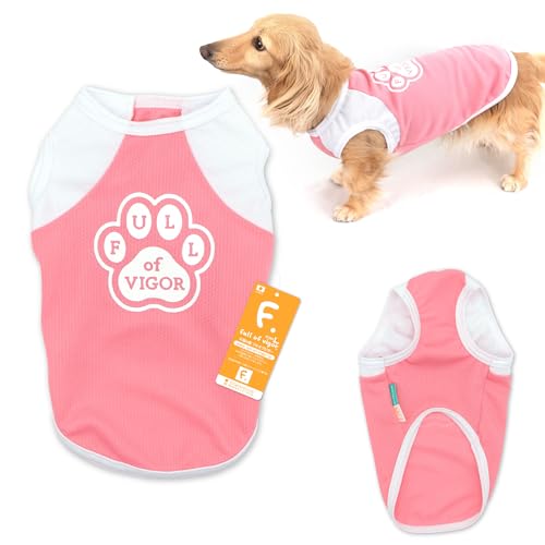 ダックス 肉球 プリント 防蚊 タンクトップ 抜け毛対策 犬の服 フルオブビガー 6/ピンク DL