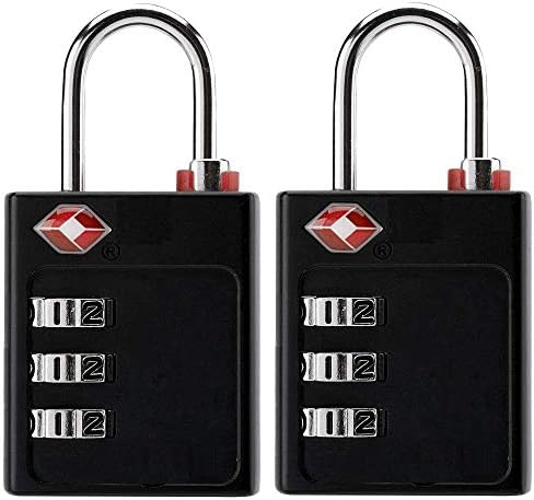 Bosvision [TSA Luggage Locks] [2 Pack] 3-Digit Combination Padlock with Open Alert (6 Colorful Stickers)