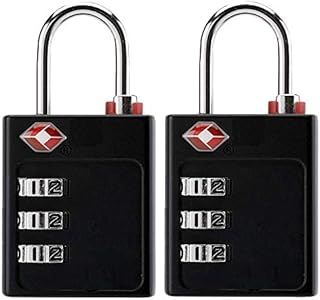 Bosvision [TSA Luggage Locks] [2 Pack] 3-Digit Combination Padlock with Open Alert (6 Colorful Stickers)