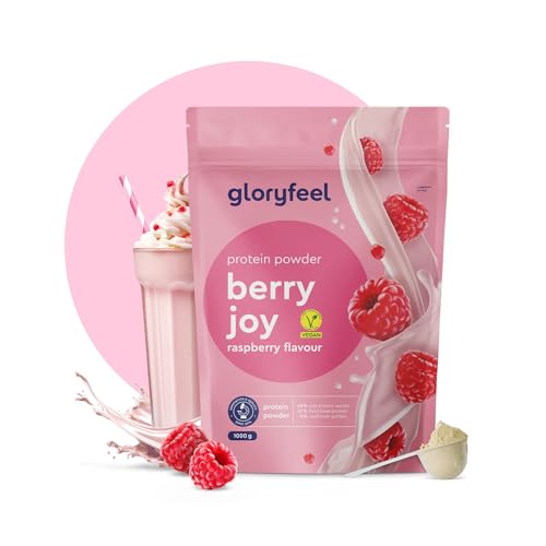 Veganes Proteinpulver Himbeere - 1kg pflanzliches Eiweiß - 33 Portionen mit 23g Protein - OHNE Soja - Aus Erbsen-, Ackerbohnen- und Sonnenblumenprotein Pulver - 100% vegan & laktosefrei