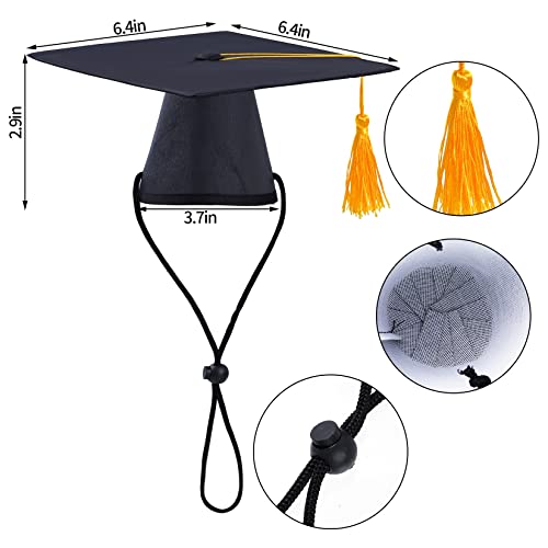 Sumersha 2pcs pet graduation caps small dogs black graduation hats with yellow tassel pet graduation costume for puppy dogs cats party outfits accessories 2 Sumersha 2pcs pet graduation caps small dogs black graduation hats with yellow tassel pet graduation costume for puppy dogs cats party outfits accessories - image 3