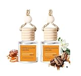 2Pack Coffee and Salted Caramel Scented Automotive Air Freshener Set, Car Accessories Decoration Hanging Scented Car Diffuser for Men Women
