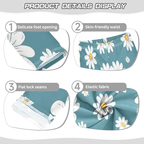 Toddler Girls Leggings Printed Yoga Pants Leggings White Small Daisy for Kids3