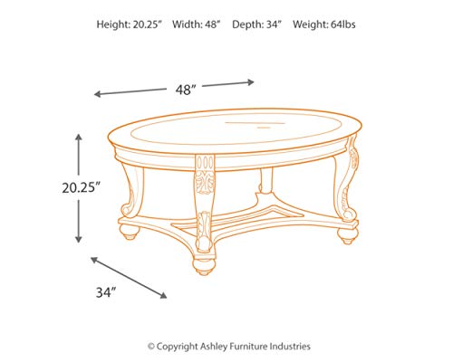 Ashley Norcastle Vintage Oval Coffee Table