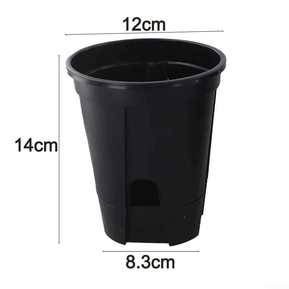 Lot de 15 pots d'arrosage automatique pour intérieur et extérieur avec drainage optimisé et base stable (noir)
