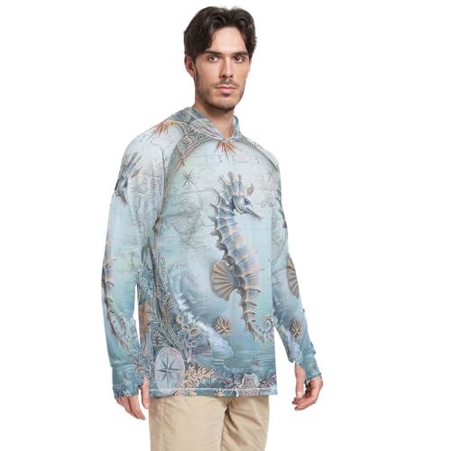 Golden Sun Face Sun Blocking Shirts UPF 50+, Cooling Long Sleeve Shirts, Mens Long Sleeve Running Shirt2