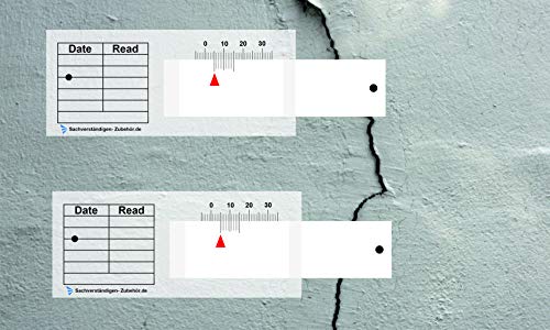 Moniteur de fissure | Équipement d'évaluateur | Gap Ruler et outils de mesure pour l'évaluation immobilière | Rapports de dommages sur les bâtiments avec joints de dilatation (S, Horizontaal) thumbnail