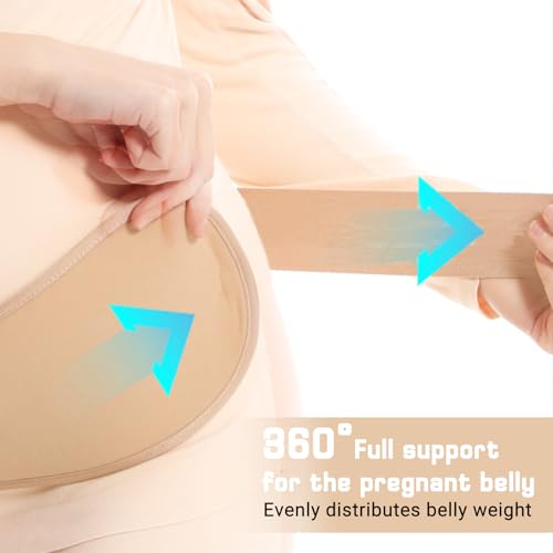 ACCUBIO Maternity Belly Band for Pregnant Women, Maternity Belt, Pregnancy Belly Support Band for Abdomen,Breathable and Adjustable Belly Brace, Relieve Waist and Back Pain (XXL) - Thumbnail 4