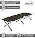 Tough Outdoors Evergreen Camping Cot L - Cots for Sleeping - Foldable Camping Beds for Adults - Large Portable Folding Bed - 300 lbs (136 kg) Capacity - 74” x 25” (188 x 63.5 cm) - Army Green