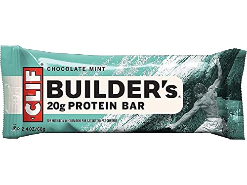 CLIF BUILDERS - Protein Bars - Chocolate Mint - 20g Protein - Gluten Free (2.4 Ounce, 12 Count)