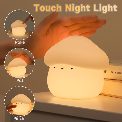 Lámpara de noche seta de silicona para niños blanca miniatura 5