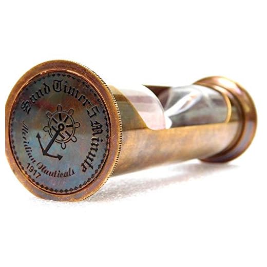 Brass decorative sand timer 5 minutes antique maritime fully hand made hour glass