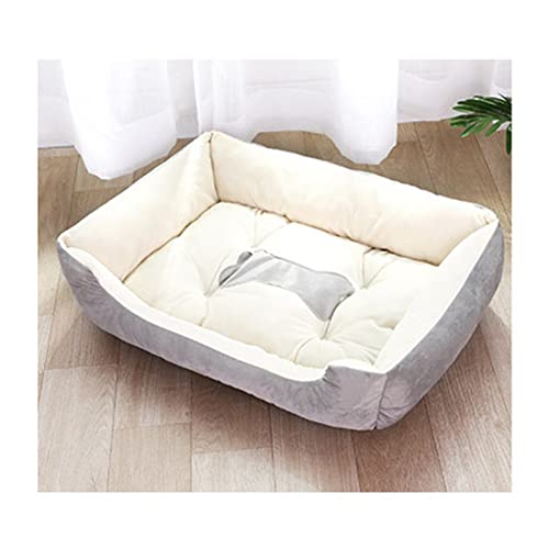 DGOINGPI Cama para Perros Cama para Mascotas, colchones cálidos para Gatos y Perros, Cama Rectangular para Perros, Saco de Dormir, Perrera Suave y Lavable Cama de Perro(Light Grey,XL(90x70x15) cm)
