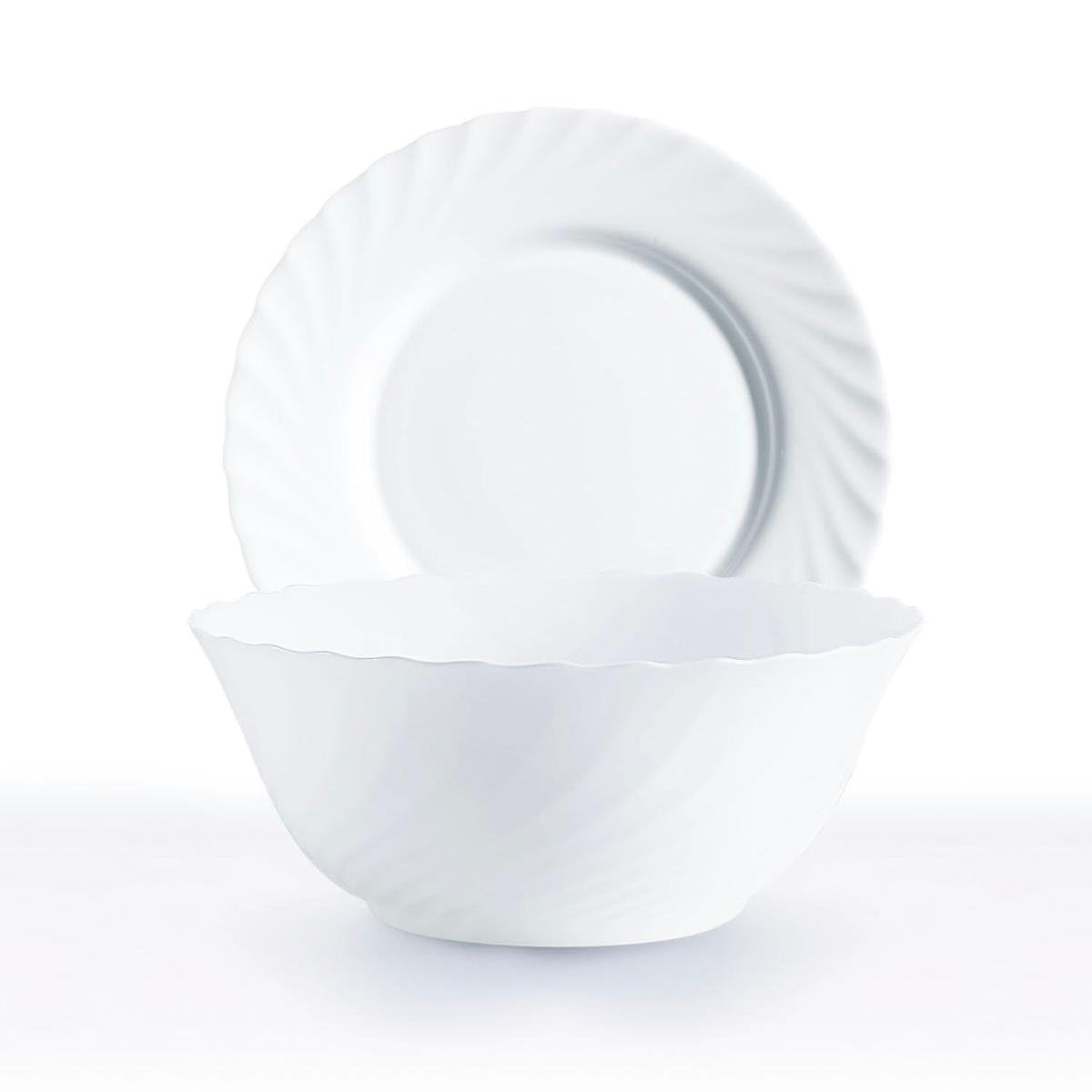 Porcelanowy zestaw obiadowy 19 sztuk Luminarc kuchnia zastawa stołowa serwis talerz ceramiczny