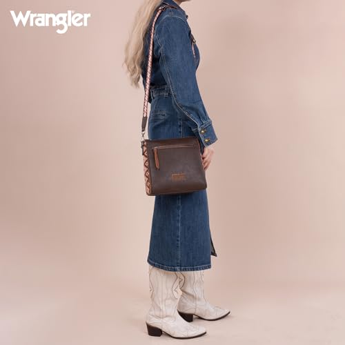 Wrangler Aztec Crossbody Purse Medium Shoulder Bags for Women Western Handbag with Guitar Strap4