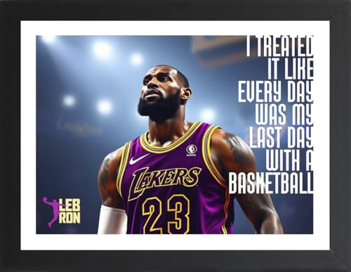 Framed NBA Players Posters - LeBron James Wall Art, 7Lx5W