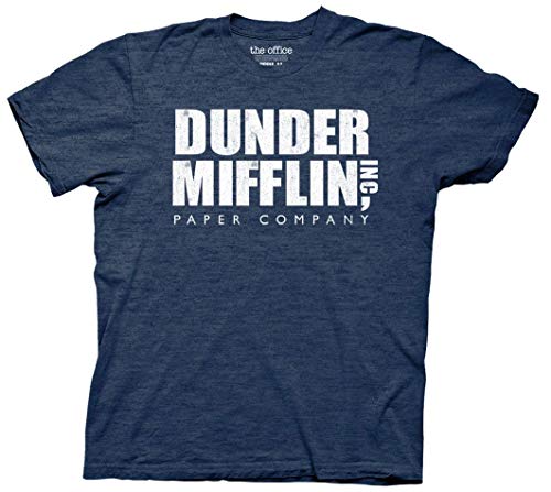 Ripple Junction The Office Dunder Mifflin Vintage Adult T-Shirt(Heather Navy,XXL)