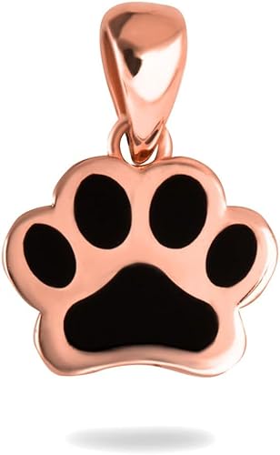 Colgante de esmalte con estampado de pata de perro de oro fino de 14 k