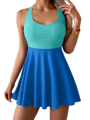 Image of B2prity Women's One Piece Swimsuits Tummy Control Skirt Swimdress