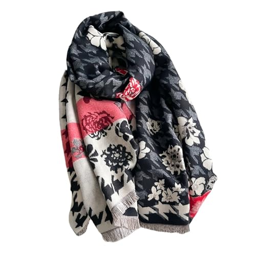 Écharpe en cachemire d'imitation femmes grand châle chaud d'hiver double face