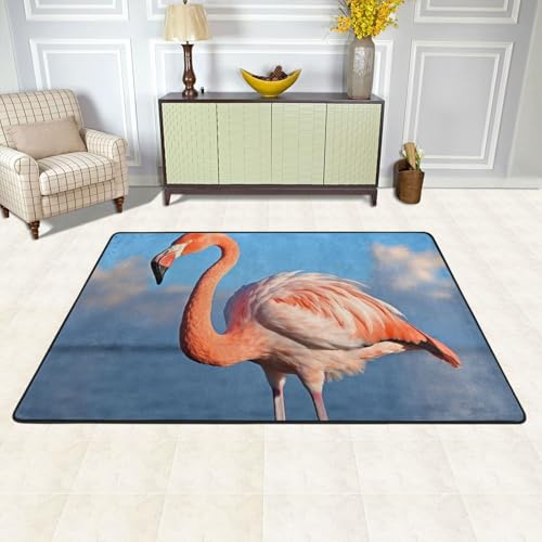 Tapis lavable flamant rose ultra doux pour sol glissant