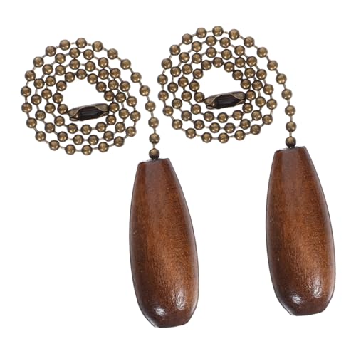 LABRIMP 2 piezas Extensores de Cadena para Ventilador de Techo de Madera Nogal de Tiradores Decorativos para Lámparas y Ventiladores Instalación Fácil para Control Seguro Salas y