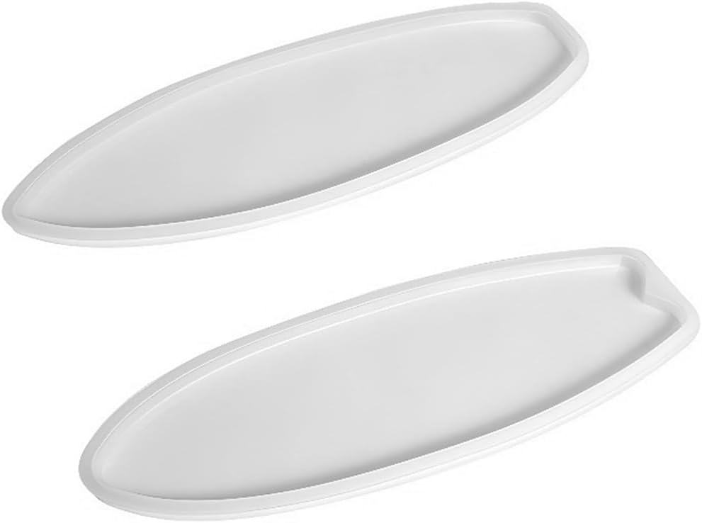 2pcs Resin Surfboard Molds 14.7 X 4.7 inch Tray Molds for Coaster Rectangle Round Epoxy Silicone for DIY Surfboard Coaster DIY