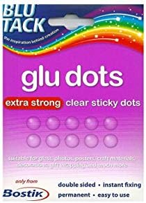 Bostik Extra Strong Glu Dots - Extra Strong, Double Sided Glue Dots, For Instant Fixing & Crafts, Easy to Use, No Mess, Clear, x64 Glu Dots