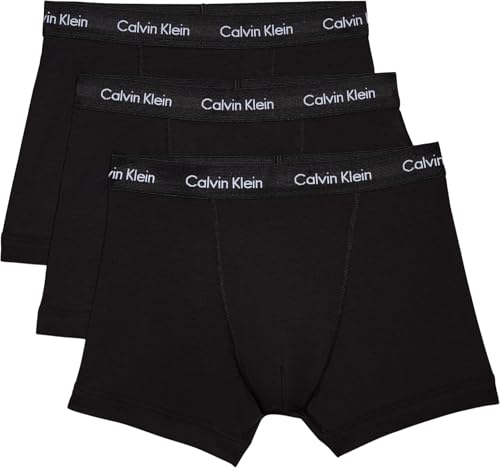 Calvin Klein Calzoncillos bóxer Hombre Pack de 3 Trunks Ropa Interior, Negro (Black W Black WB), M