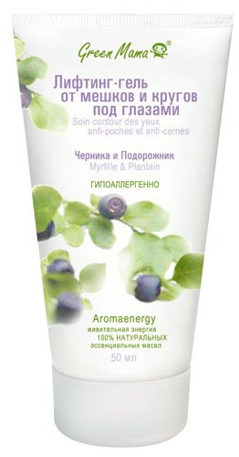 Lifting Gel From Bags and Circles Under the Eyes "Blueberries and Gel Psyllium" 50 Ml (Green Mama)
