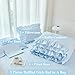 ANGIYUIN Light Blue Ruffle Girls Comforter Set Twin Size 5 Pieces Ruffled Farmhouse Bed in A Bag Solid Boho Bedding Comforter Sets Soft Fluffy Bed Sets for Kids Girl(Light Blue Twin)