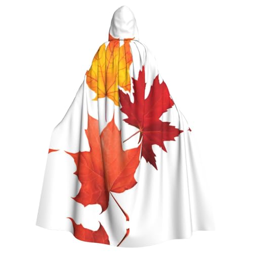 HKHLHLH Capa larga unisex con capucha Fall Leaf para disfraces de Halloween, capa con capucha