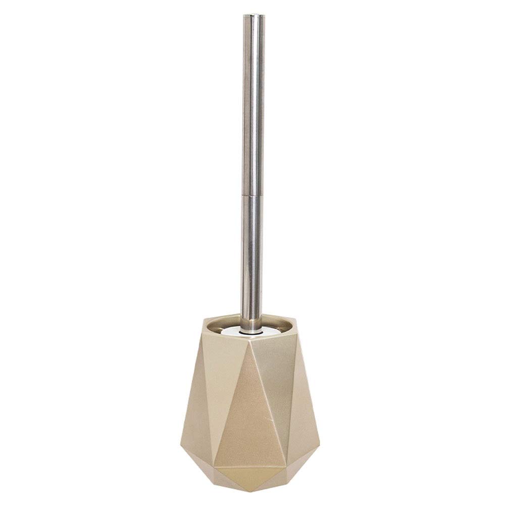 Brosse de Toilette et Support, Brosse de Nettoyage de Salle de Bain avec Base, Outil de Nettoyage Robuste à Long Manche en Acier Inoxydable
