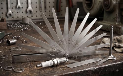 Hassas Sentil Çakısı 20 Yapraklı 0.05-1.00 mm x 100 mm, Paslanmaz Çelik Subap, Buji ve Mekanik Boşluk Ölçer Sente Çakısı Seti
