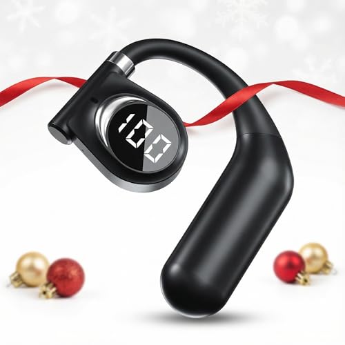 K1 Auriculares Bluetooth 5.3 Abiertos, 14 Horas de Reproducción, Drivers de 13MM, Pantalla LED Digital, Modo Música y Juego de Baja Latencia, Diseño Ergonómico para Seguridad y Confort (Izquierdo)