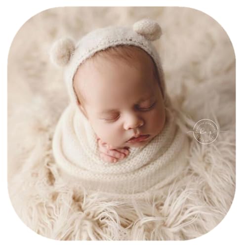 Newborn Photography Props Handmade Bear Hat Wrap...