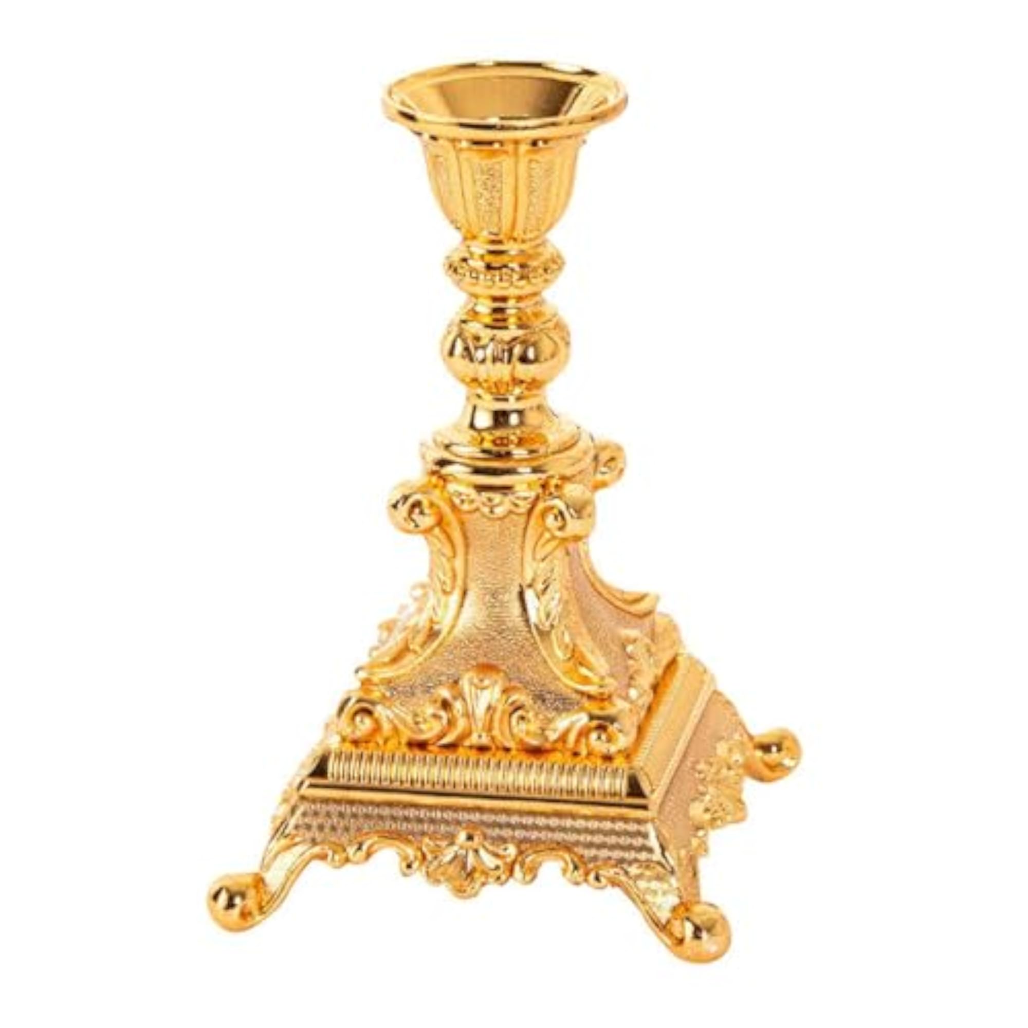 Gold Alloy Candle Holder, Elegant Centerpiece Decor