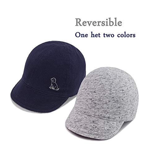 Keepersheep Baby Reversible Baseball Cap Infant Sun Hat, Infant Toddler Kids Baseball Cap (Grey And Blue, 0-3 Months) #TOP2