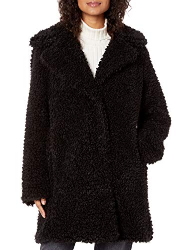 kensie Women's Faux Fur Reversible Coat, Black, XL