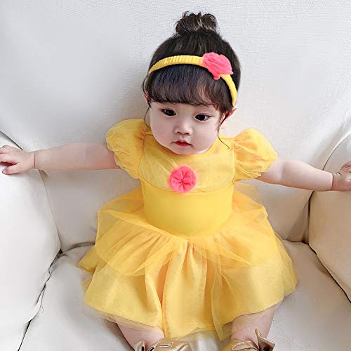 Hihcbf Baby Toddler Girls Christmas Halloween Costume Belle Princess Birthday Bodysuit Romper Tutu Dress W/Headband 3-6M #TOP4