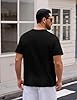 Xnova Men's T-Shirts Relaxed Fit Heavyweight with Letter Printed, Casual Short Sleeve Tee Crew Neck Cotton Tops (LosAngeles-Black, XXL) #3